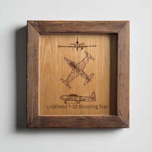 T-33 Sternschnuppe | Personalisierte Pilot Plakette | Luftfahrt Geschenke für Piloten | Airport Wall Art