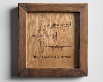 B-25 Mitchell | Personalisierte Pilot Plakette | Luftfahrt Geschenke für Piloten | Airport Wall Art
