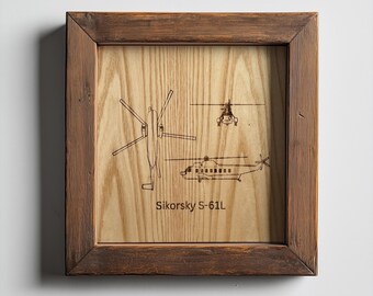 Sikorsky S-61L | Personalisierte Pilot Plakette | Luftfahrt Geschenke für Piloten | Airport Wall Art