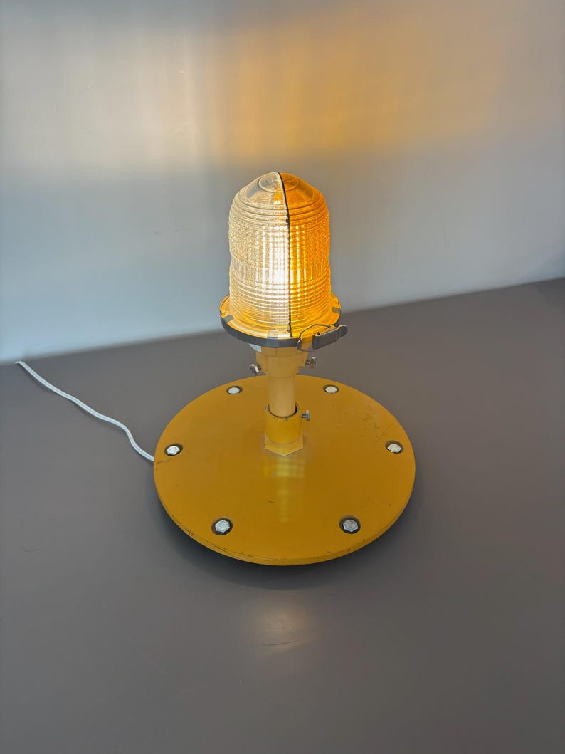 Authentic Runway Light Desk Lamp with Metal Base | Aviation Desk Lamp | Vintage Restored Runway Light Desk Lamp | Aviation Gift | Pilot Gift image 8