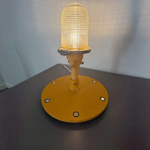 Authentic Runway Light Desk Lamp with Metal Base | Aviation Desk Lamp | Vintage Restored Runway Light Desk Lamp | Aviation Gift | Pilot Gift image 1