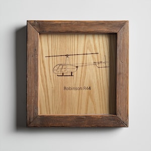 Rotkehlchen R44 | Personalisierte Pilot Plakette | Luftfahrt Geschenke für Piloten | Airport Wall Art