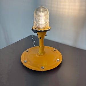 Authentic Runway Light Desk Lamp with Metal Base | Aviation Desk Lamp | Vintage Restored Runway Light Desk Lamp | Aviation Gift | Pilot Gift image 2