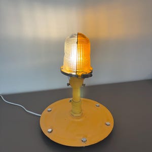 Authentic Runway Light Desk Lamp with Metal Base | Aviation Desk Lamp | Vintage Restored Runway Light Desk Lamp | Aviation Gift | Pilot Gift image 9