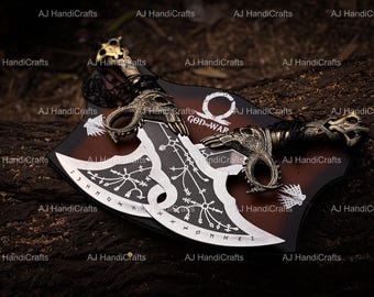 God Of War Blades of Chaos, Kratos Leviathan Axe Replica, Fantasy Cosplay Christmas Gift For Him