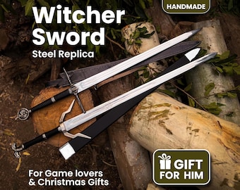 Handmade Witcher Sword Replica | Steel Wild Hunt Blade, Cosplay Weapon