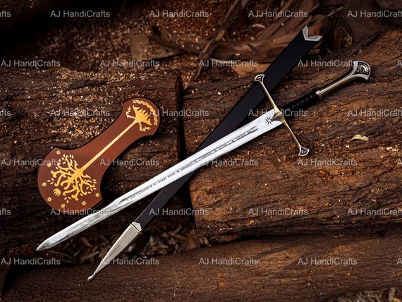 Handmade Legendary Anduril Steel Sword of King Elessar's Viking Sword Master Sword Replica Gift For Boyfriend  Christmas Gift For Him