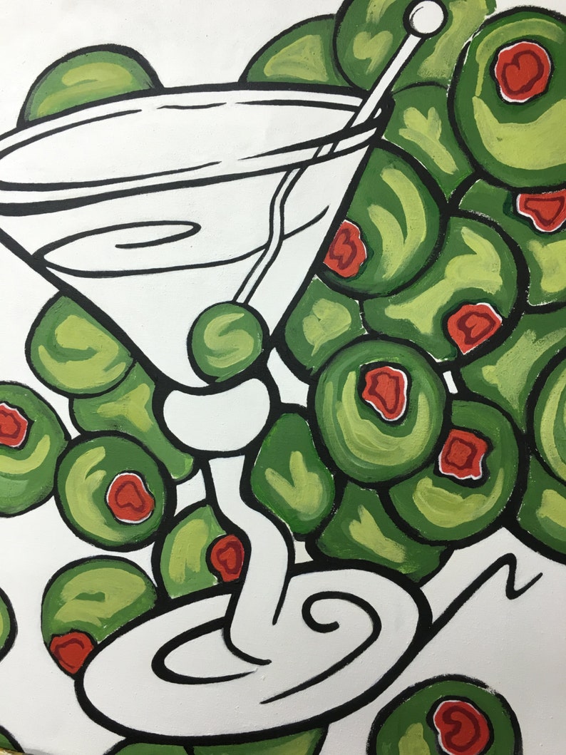 Dirty Martini Large Original Acrylic Painting STUDIO SALE | Etsy