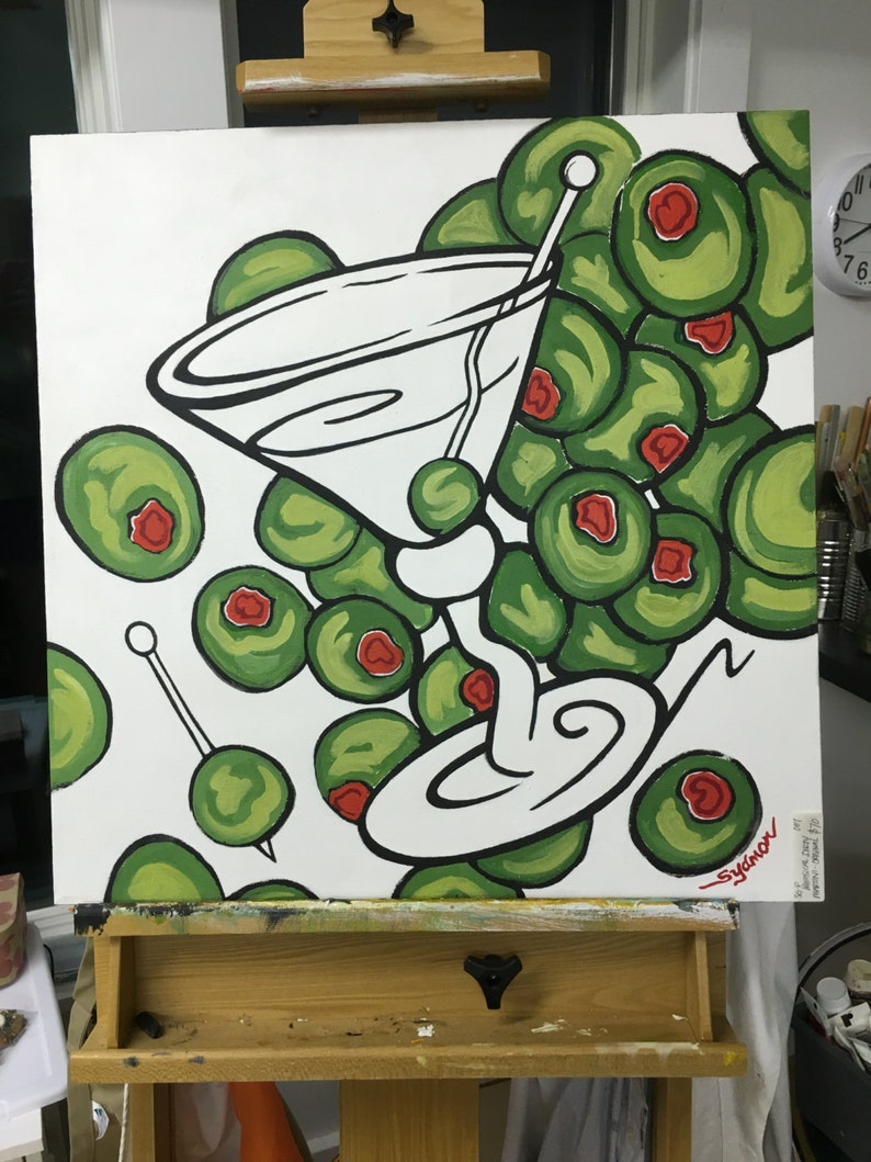 Dirty Martini Large Original Acrylic Painting STUDIO SALE | Etsy
