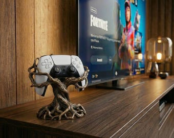 Soporte para control de PS5 con raíz de árbol de fantasía, soporte orgánico para juegos, regalo único para gamers, exhibición