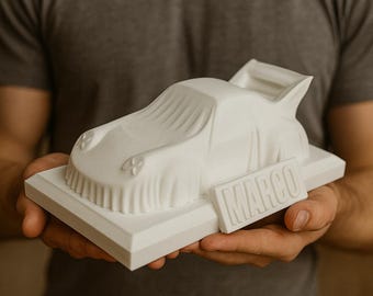 Coche personalizado impreso en 3D con nombre - Juguete de escritorio único - Regalo personalizable - Decoración de coche personalizada