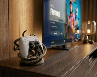 Soporte de control Lovecraftian Tentacle para PS5, soporte rúnico Eldritch, decoración de juegos Mythos, escritorio con acabado antiguo, regalo para gamers