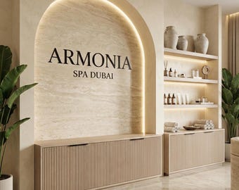 Letras de logotipo personalizadas para empresas • Letrero personalizado • Nombre adhesivo • Logotipo de marca en 3D • Decoración de oficina