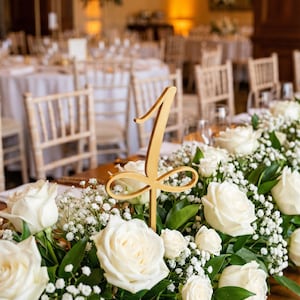 Números de mesa de boda dorados impresos en 3D, letreros para centros de mesa enmarcados y ornamentados, decoración para la recepción.