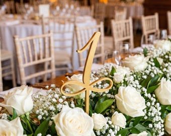 Gold 3D Printed Wedding Table Numbers, Ornate Framed Centerpiece Signs, Reception Decor