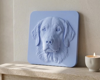 Retrato de mascota personalizado a partir de una foto: Escultura conmemorativa en bajorrelieve 3D