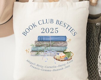 Custom Book Club Tote Bag Book Club Bag Book Club Gift Custom Tote Bag Book Club Gift for Book Club Besties 2025