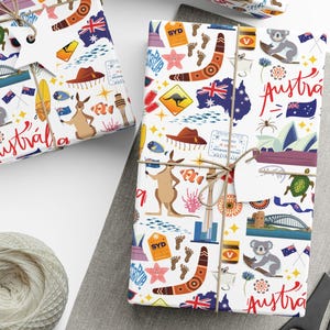 Australia Wrapping Paper Koala Birthday Party Supplies and Decor Australia Gift Down Under Wrapping Paper