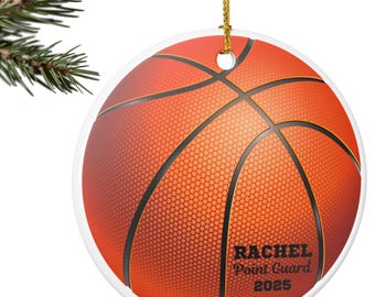Basketball Christmas Ornament Custom Basketball Holiday Decoration Personalized Ceramic Christmas Tree Ornament for Basketball Player