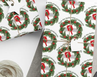 Pickleball Wrapping Paper Christmas Pickleball Player Wrapping Paper for Christmas Pickleball Team Rolls and Sheets