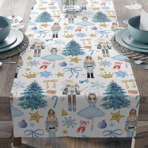 Nutcracker Table Runner Christmas Kitchen Decor Ballet Table Runner Nutcracker Table Setting for Nutcracker Ballet Inspired Centerpiece