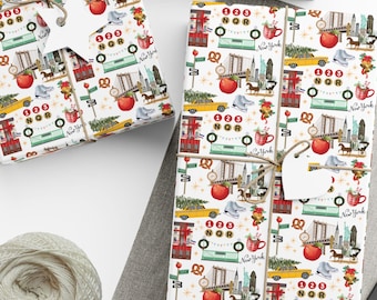 New York Wrapping Paper New York Christmas Gift Wrap NYC Gift Wrap Paper Gift Wrap for Christmas in New York Wrapping Paper