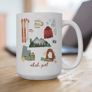 Utah Girl Mug Park City Mug 15 oz Utah Skiing Salt Lake City Provo Utah County Outdoorsy Utah Girl Gift for Her