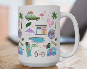 Palm Springs cadeau Palm Springs Californië mok Palm Desert koffiemok 15 oz Palm Springs Bachelorette Palm Springs kunst Palm Springs print