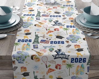 Custom Graduation Table Runner Personalized Graduation Decor Grad Party Decor Class of 2026 Table Runner Custom Graduation Decor