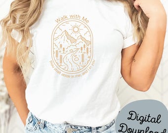 Walk with Me Png Digital Files | LDS YW Girls Camp Shirts | 2026 Youth Theme Logo for Hoodie, T-shirt | Moses 6:34 | Digital Download