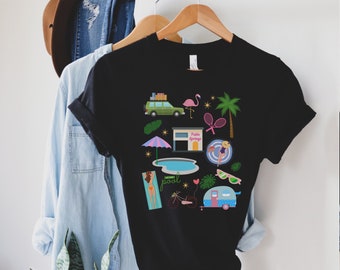 Palm Springs California T-Shirt Palm Springs Shirt Palm Springs Collage Shirt California Desert Tennis Preppy Shirt