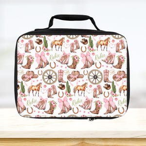 Lunchbox cowgirl Back to School boekentas roze western terug naar school cadeau zomerkamp lunchtas Gepersonaliseerde cowgirl-lunchtas