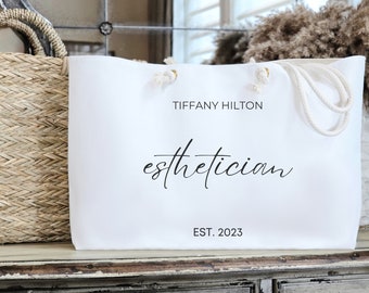 Week-end personnalisé pour esthéticienne | Sac d'esthéticienne personnalisable | Cadeau d'esthéticienne personnalisé | Sac fourre-tout pour esthéticienne