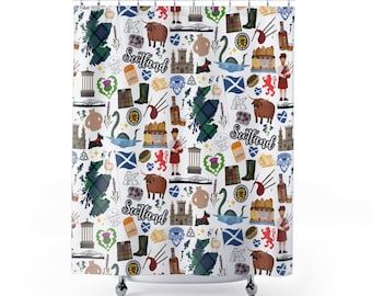 Scotland Shower Curtain | Scottish Decor | Scotland Theme Bath Decor | Scotland Bathroom Decor | Scotland Gift