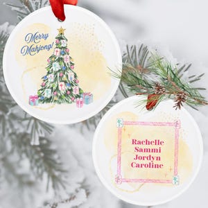 Mahjong Ornament Merry Mahjong Custom Christmas Ornament Personalized Mahj Girls Holiday Ornament Gift for Her