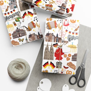Germany Wrapping Paper Roll and Sheets | Germany Birthday Party Supplies and Decor | Germany Gift | Germany Paper