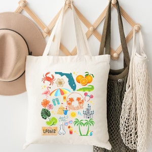 Florida Tote Bag | Florida Trip Tote Bag | Forida Gift | Farmers Market Tote Bag | Florida Vacation Tote Bag | Gift for Florida Travel