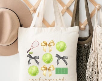 Custom Tennis Tote Bag | Personalized Tennis Tote Bag | Coquette Tennis Gift Farmers Market Tote Bag | Tennis Player Gift for Tennis Lover
