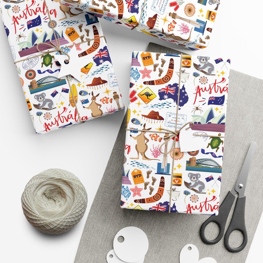 Australia Wrapping Paper Koala Birthday Party Supplies and Decor ...