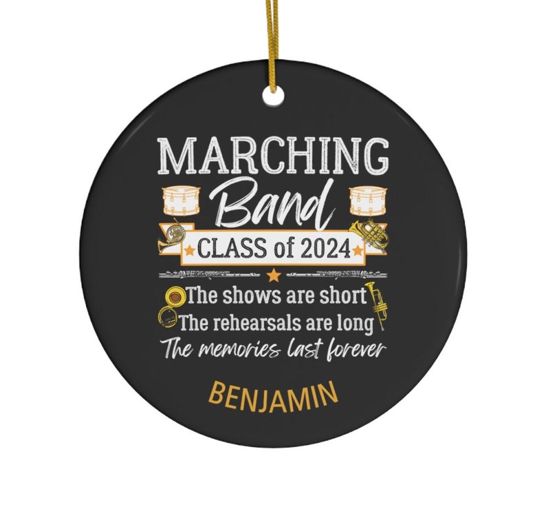 Marching Band Senior Christmas Ornament Marching Band Gift Custom Senior Gift Class 2024 Ceramic