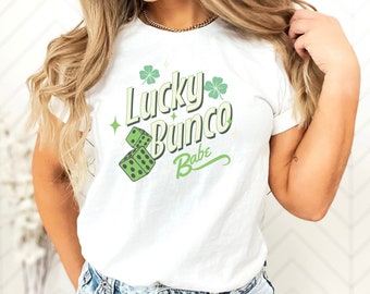 Lucky Bunco Babe T-Shirt Funny St. Patrick's Day Bunco Shirt Bunco Shamrock Bunco Prize Bunco Dice Game Cute Bunco Gift