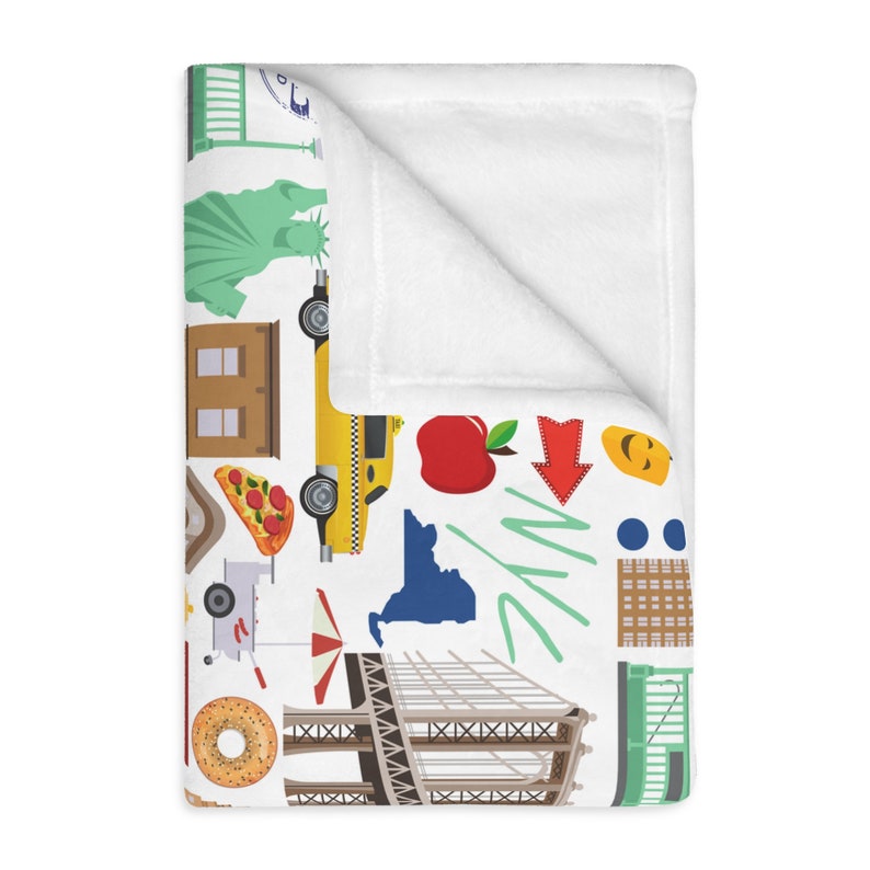 New York City Velveteen Minky deken | New Yorkse deken | New York-geschenk | NYC-deken | Deken van de Oriëntatiepunten van New York | NYC-geschenk afbeelding 4