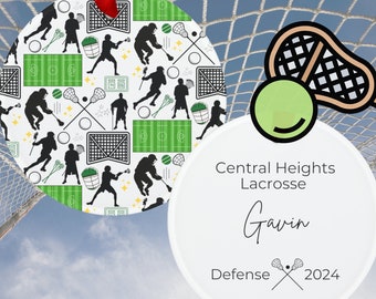 Custom Lacrosse Ornament | Lacrosse Gift | Lacrosse Acrylic Ornament Gift Tag | Lacrosse Senior | Personalized LAX Gift | LAX Team Gift