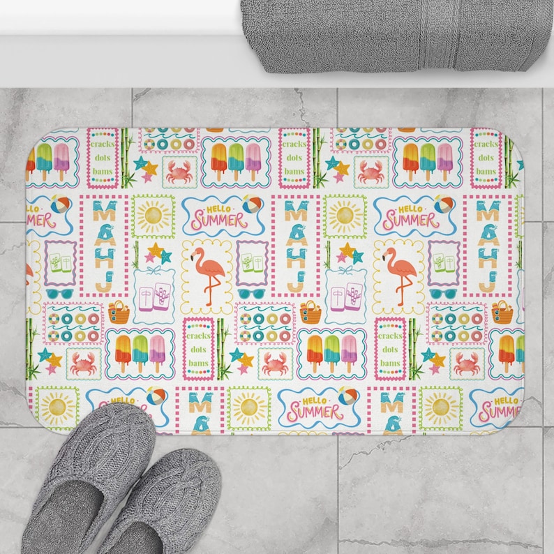 Zomer Mahjong Badmat Mahj Badkamer Decor Nieuw appartement Huiseigenaar Cadeau afbeelding 4