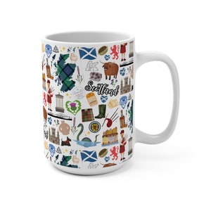 Scotland Mug | Scotland Lover Coffee Mug 15 oz | Scottish Travel Collage Mug | United Kingdom Mug | Scotland Gift | Scottish Highlands