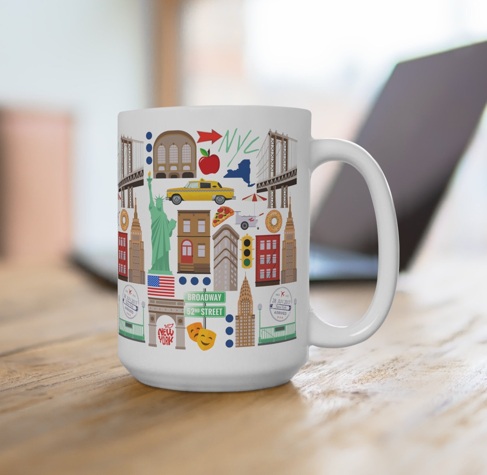 New York City Mug New York City Coffee Mug 15 Oz NYC Gift New York City  Landmarks Big Apple Mug - Etsy