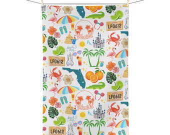 Florida Tea Dish Towel | Florida Theme Kitchen Décor | Housewarming Florida Decorations | House Towel | Grandma Mom Gift
