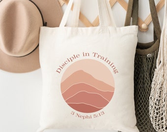 Disciple in Training Tote Bag | 2024 LDS Youth Tote Bag | LDS Gift | 3 Nephi 5:13 tote Bag | Girls Camp Tote Bag | Custom LDS Tote Bag