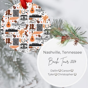 Benutzerdefinierte Nashville Ornament Tennessee Baum Ornament Geschenk Tennessee Acryl Ornament Tag Nashville Bachelor Reise Nashville Weihnachtsgeschenk
