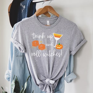 Bunco Halloween Shirt Bunco Shirt Drink Up and Roll Witches Bunco T-Shirt Bunco Prize Shirt